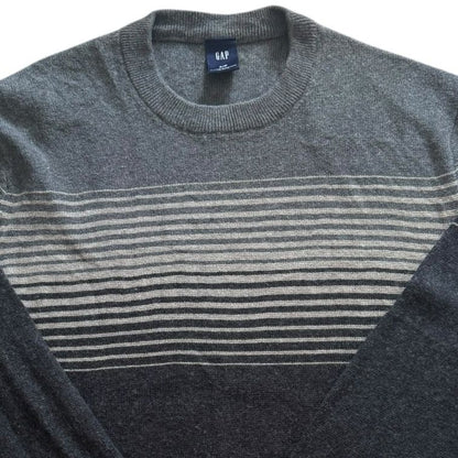 Small Gap Grey Knitted Striped Jumper