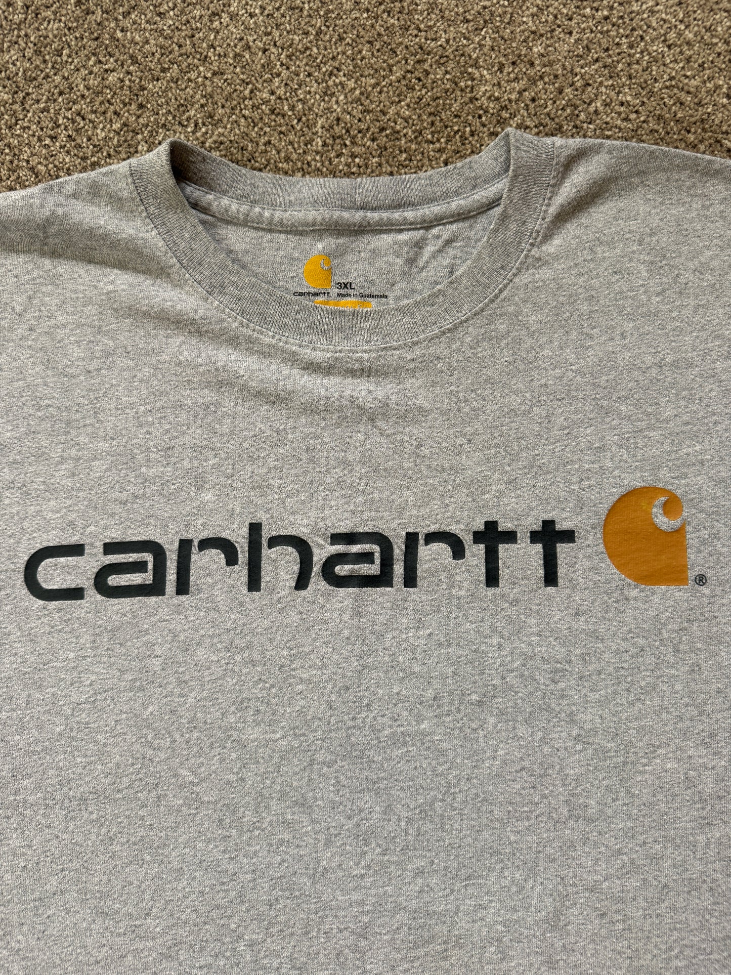 3XL Carhartt Grey Spellout T-Shirt