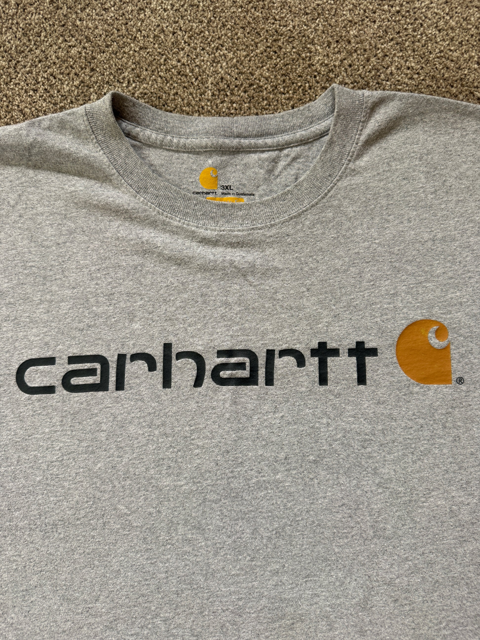 3XL Carhartt Grey Spellout T-Shirt
