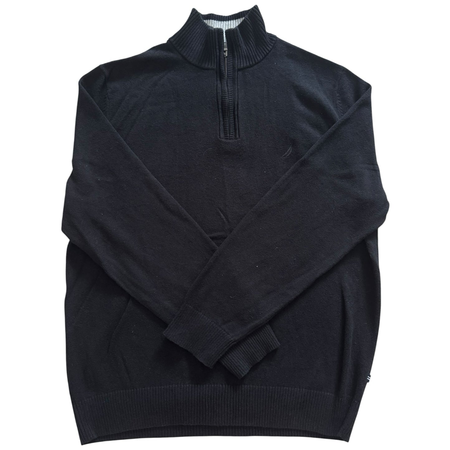 Large Nautica Black Pima Cotton 1/4 Zip Jumper