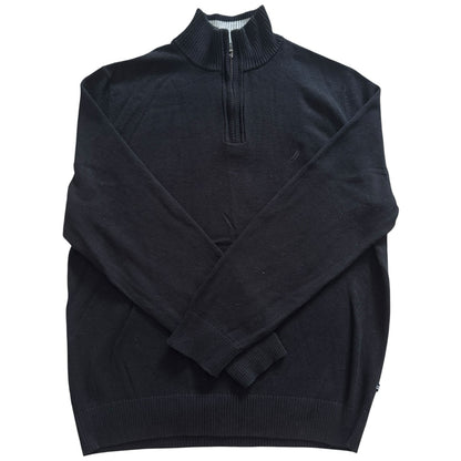 Large Nautica Black Pima Cotton 1/4 Zip Jumper