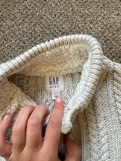 Kids Large Gap Cream 1/4 Button Jumper