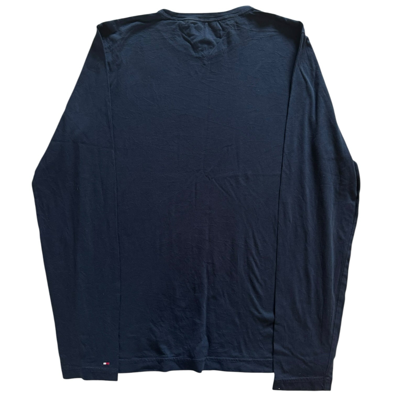 Medium Tommy Hilfiger Navy Long Sleeved Spellout T-Shirt