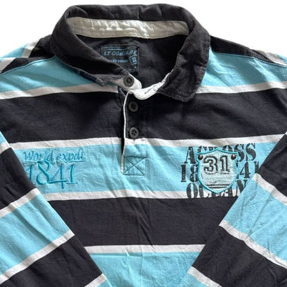 Extra large At Company Blue and Washed Black Rugby Shirt