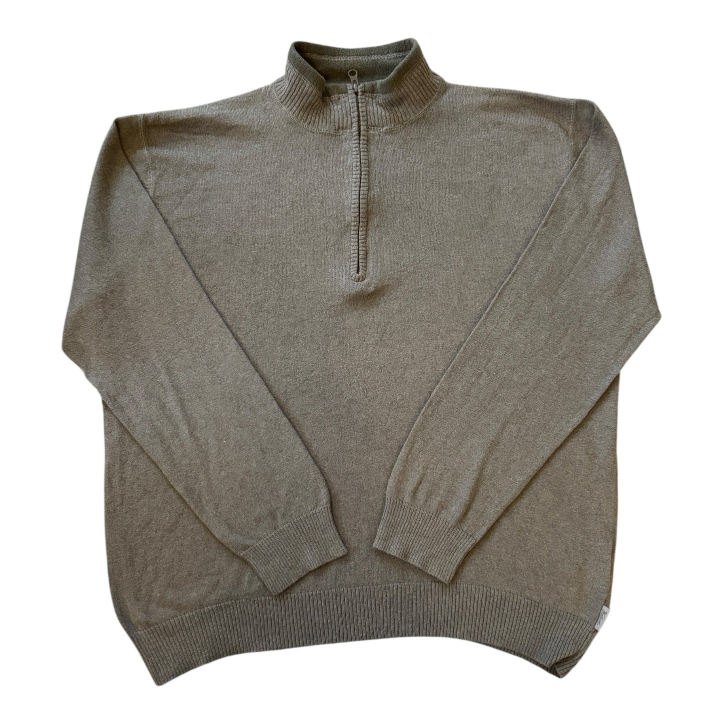 Large Woolrich Grey/ Green 1/4 Zip
