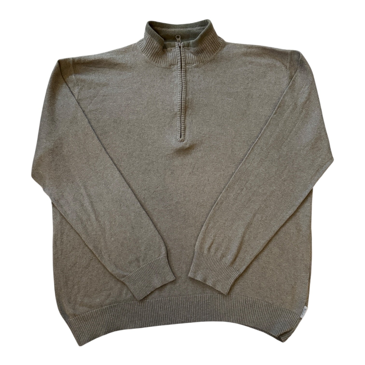 Large Woolrich Grey/ Green 1/4 Zip