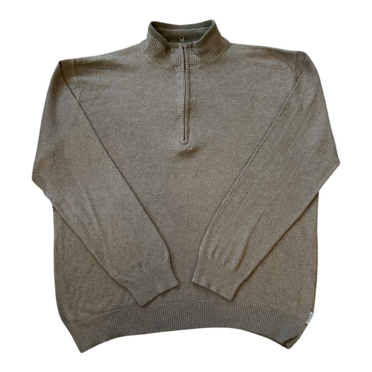 Large Woolrich Grey/ Green 1/4 Zip