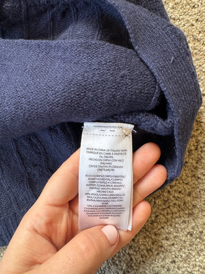 Extra large Ralph Lauren Navy Wool Cable Knit Sweater Vest Waistcoat