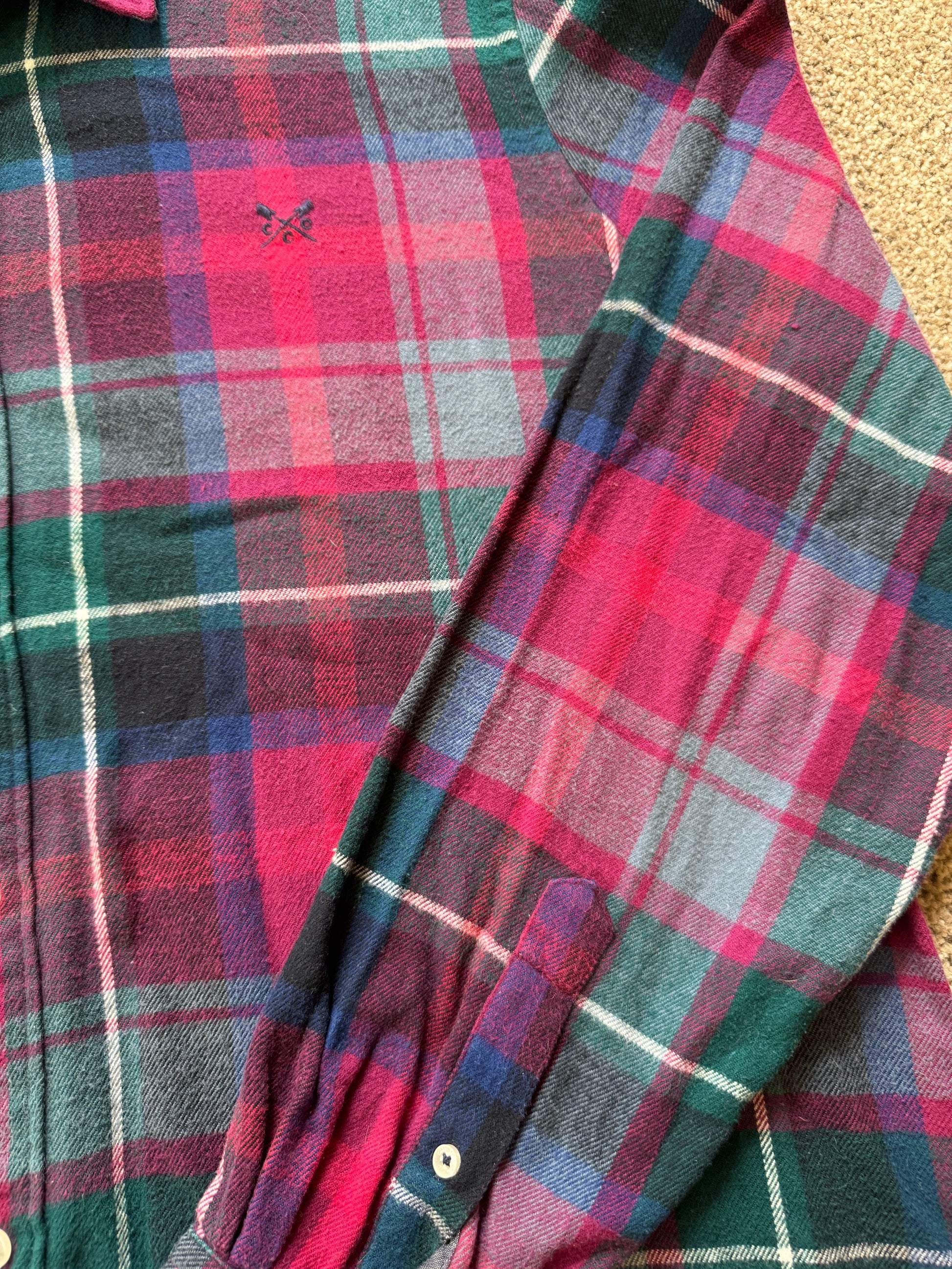 XXL Crew Pink Tartan Flannel Shirt