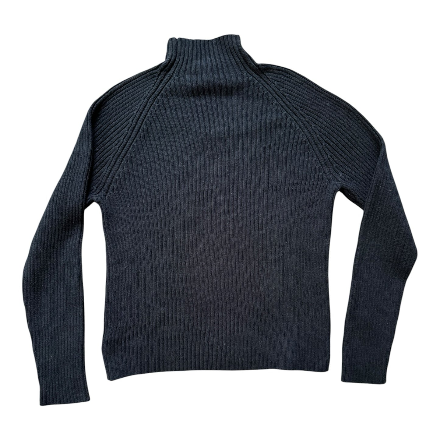 Woman's Medium Ralph Lauren Black Mock Neck Button Jumper