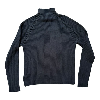 Woman's Medium Ralph Lauren Black Mock Neck Button Jumper