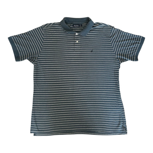 Extra large Nautica Blue and White Striped Polo Shirt