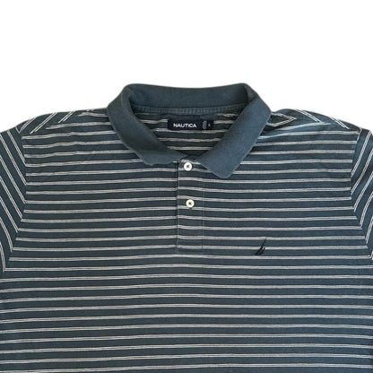 Extra large Nautica Blue and White Striped Polo Shirt