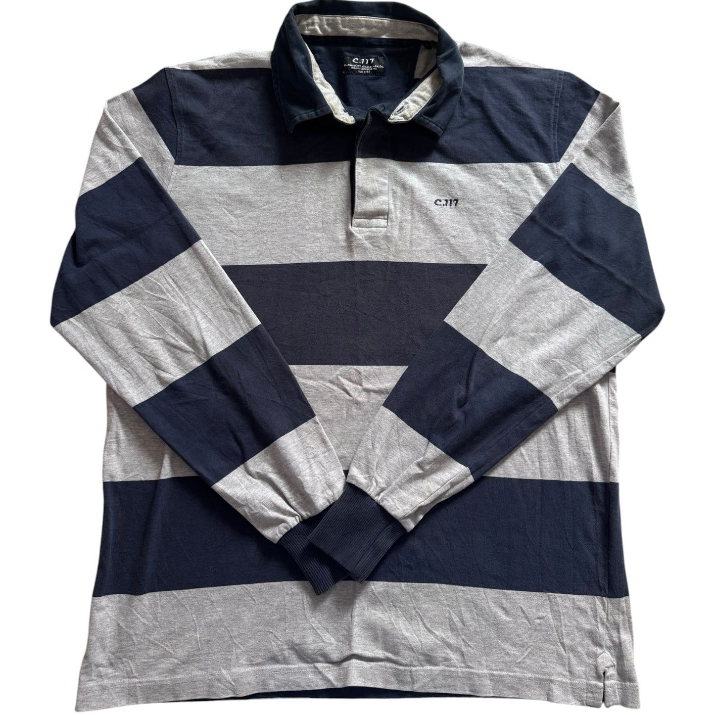 Large C.117 Navy and Grey Rugby Shirt