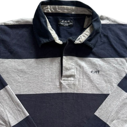 Large C.117 Navy and Grey Rugby Shirt