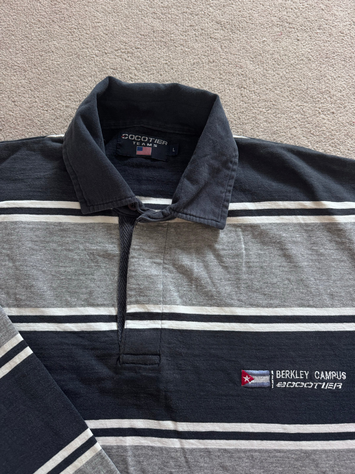 Large Cocotier Grey and Navy Rugby Shirt