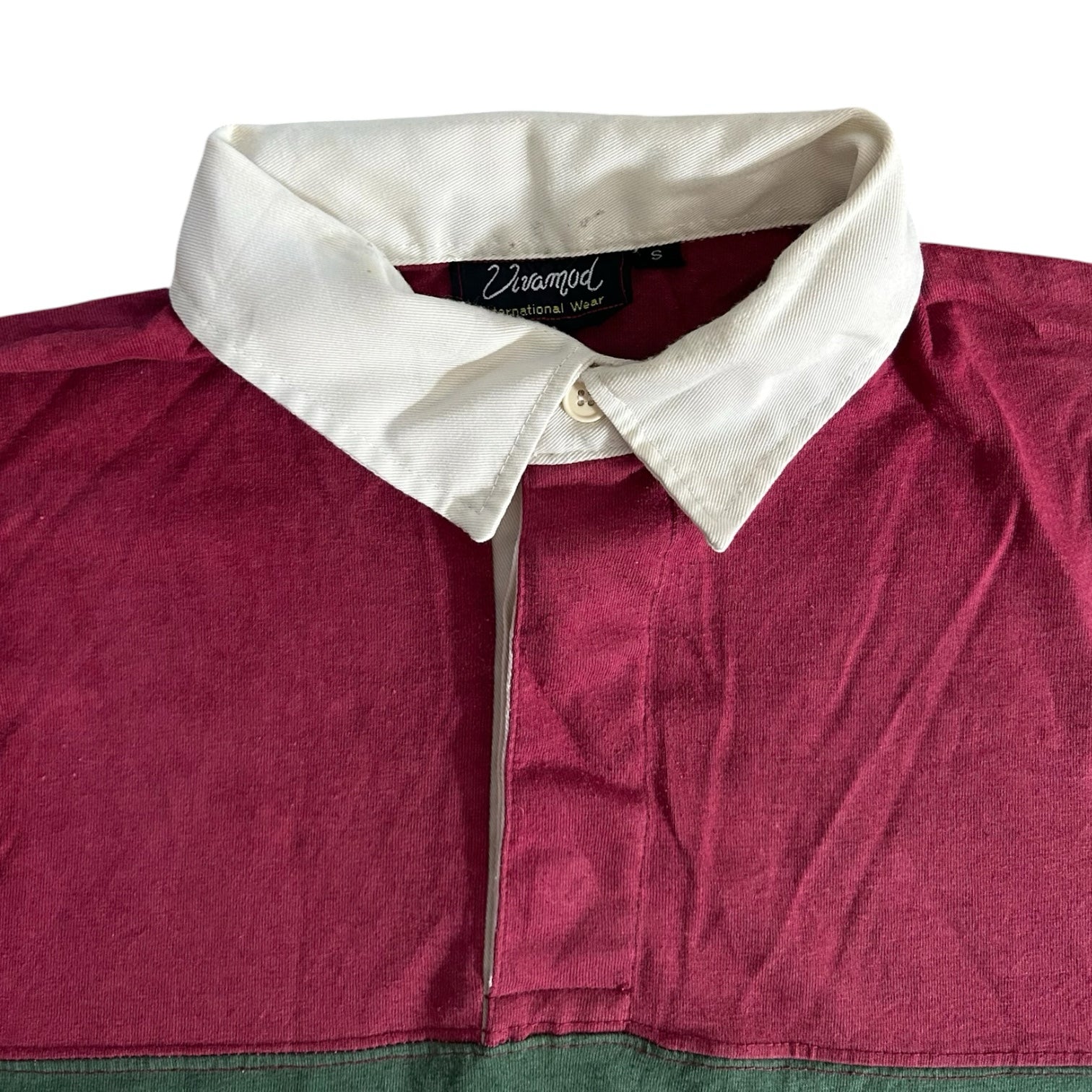 Small Vivamod Red, Green and Grey Rugby Shirt