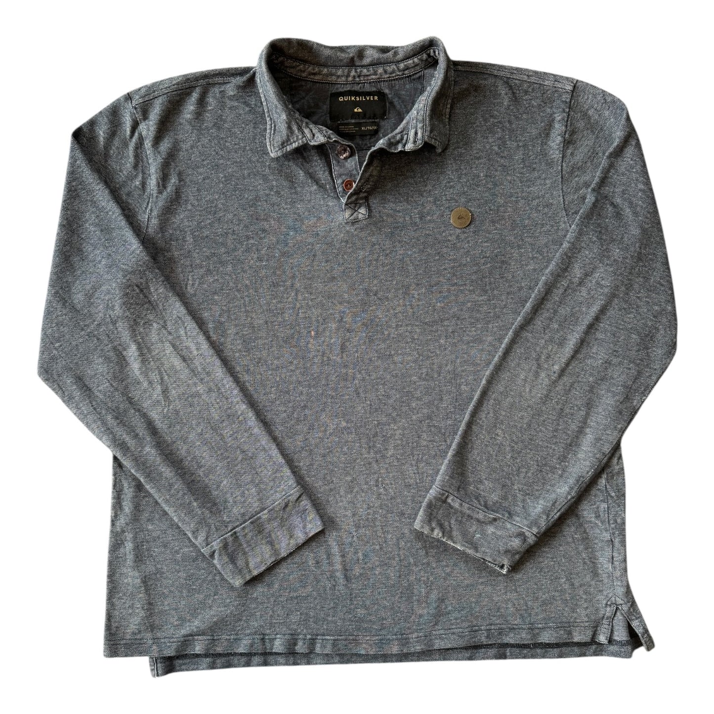 Extra large Quiksilver Blue Long Sleeved Polo Shirt