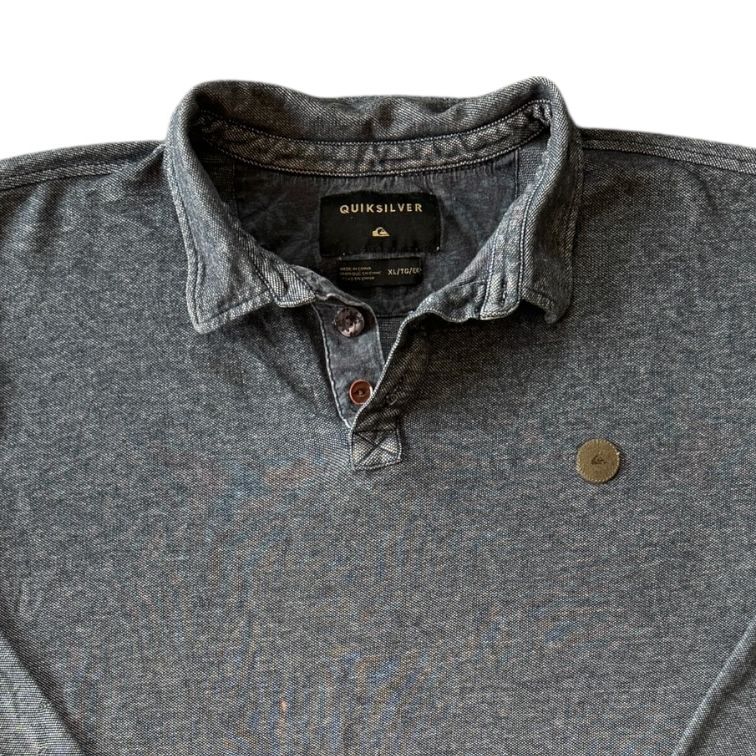 Extra large Quiksilver Blue Long Sleeved Polo Shirt
