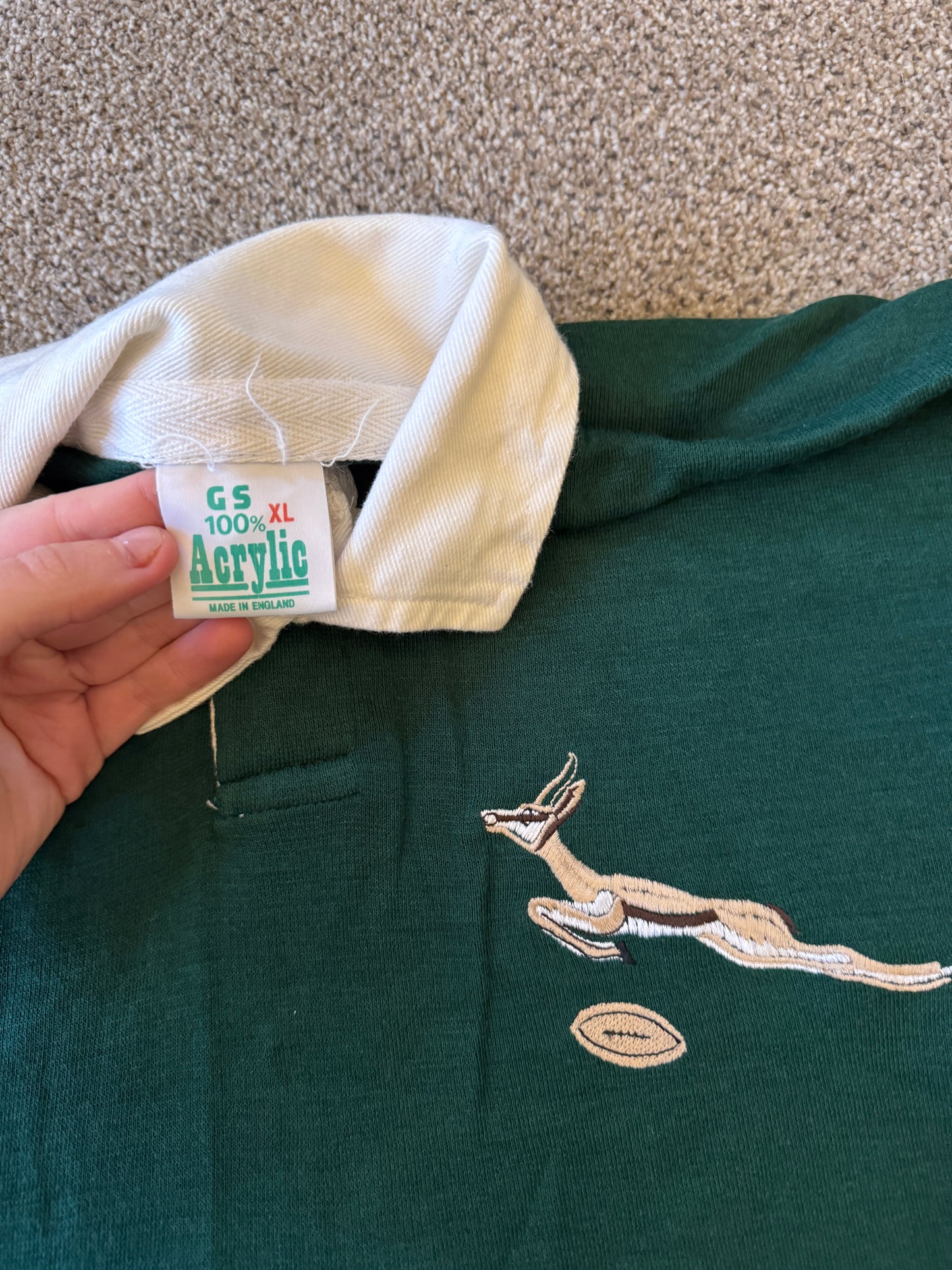 Extra large 80s/90s South Africa Springboks Green Rugby Shirt