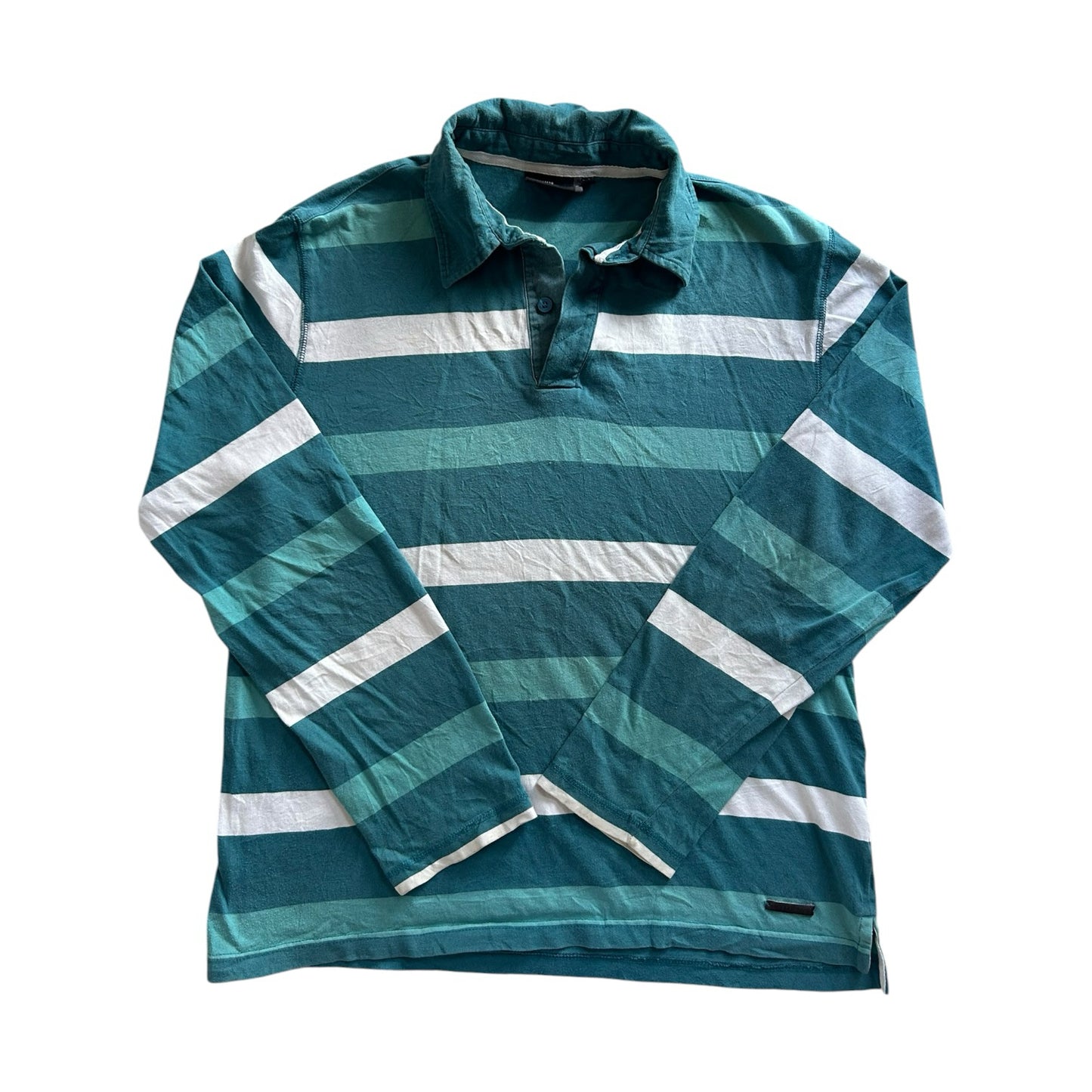 Large Quebramar Blue and White Striped Rugby Shirt