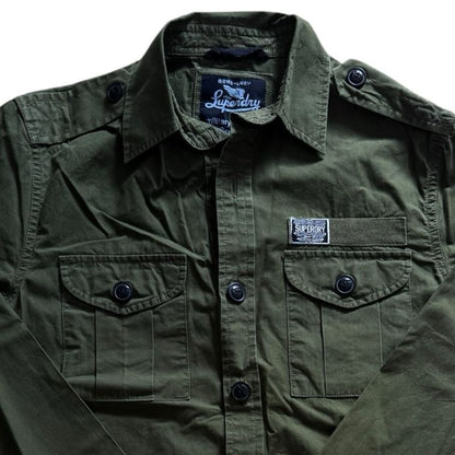 Small Superdry Green Military Style Shirt
