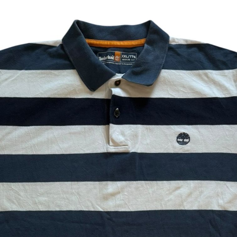 XXL Timberland White and Navy Polo Shirt