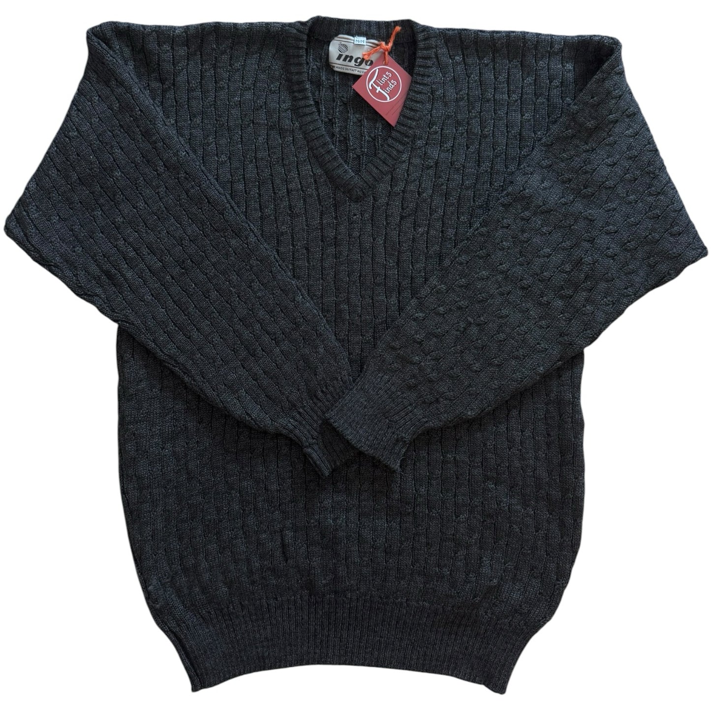 Medium Ingo Grey V-Neck Knitted Jumper