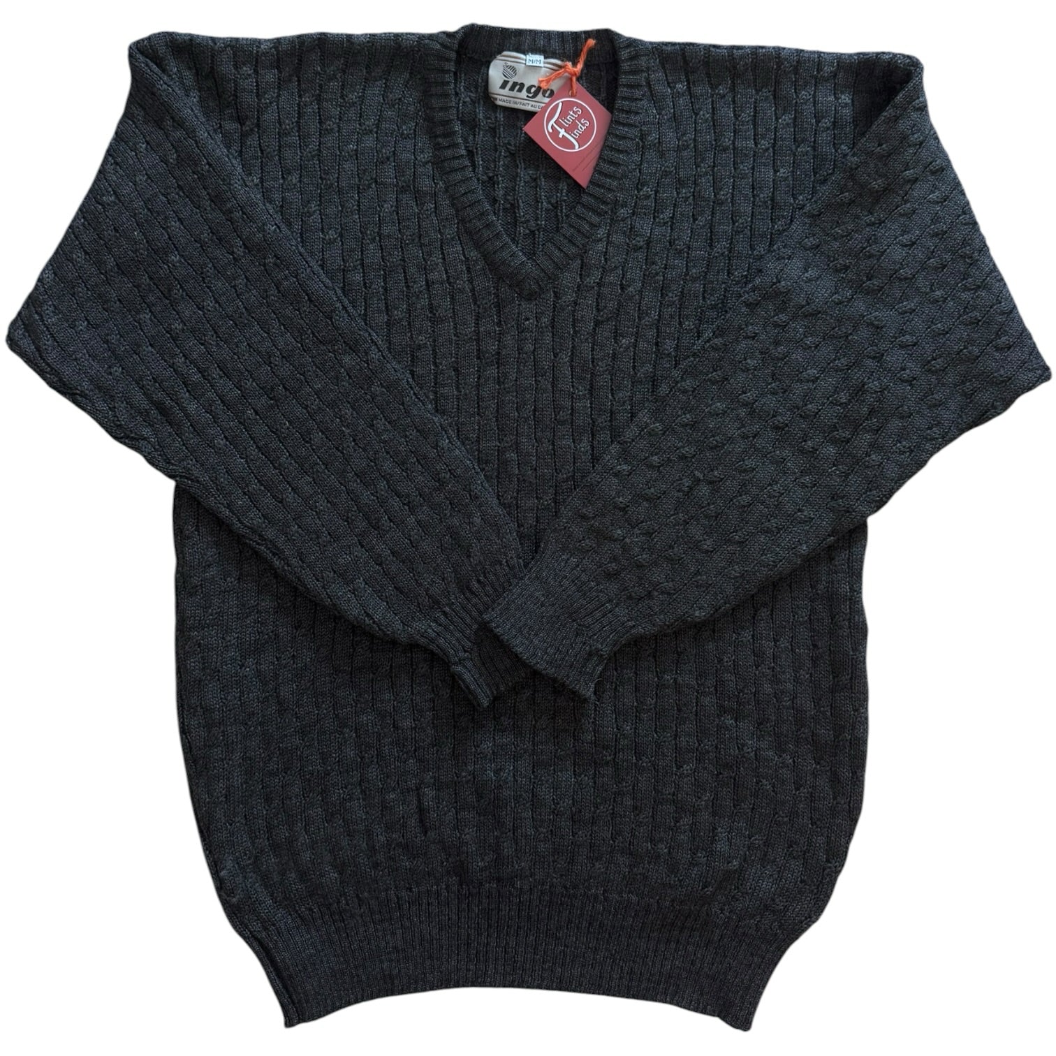 Medium Ingo Grey V-Neck Knitted Jumper