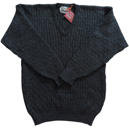 Medium Ingo Grey V-Neck Knitted Jumper