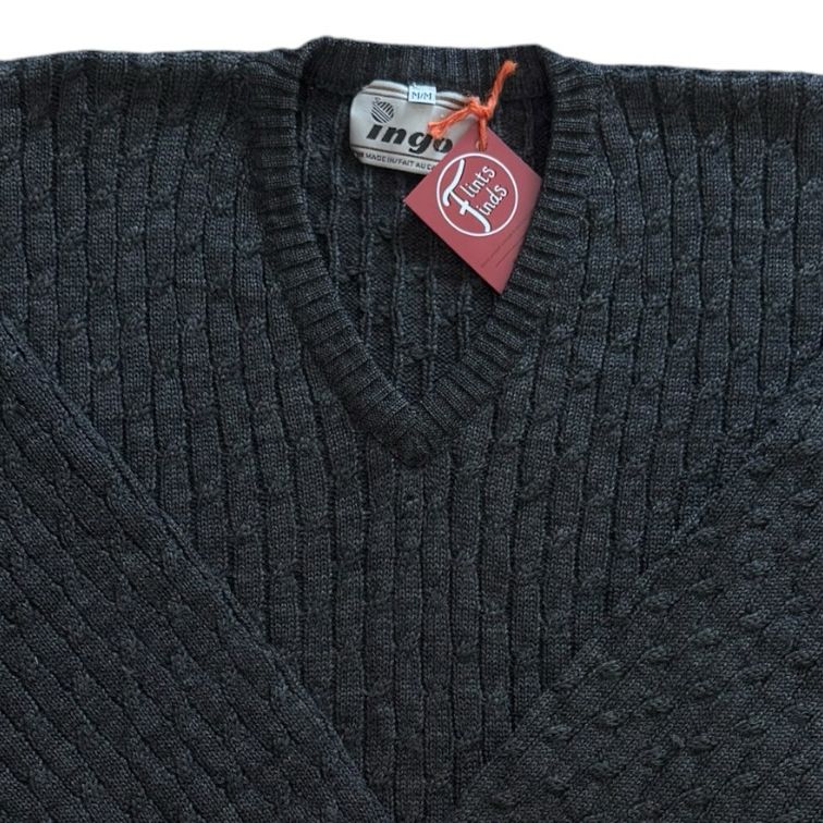 Medium Ingo Grey V-Neck Knitted Jumper