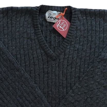 Medium Ingo Grey V-Neck Knitted Jumper