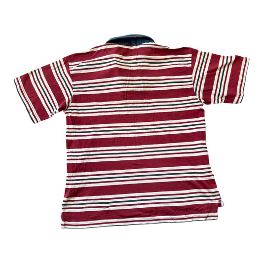 Medium Gant Red Striped Short Sleeved Rugby Shirt