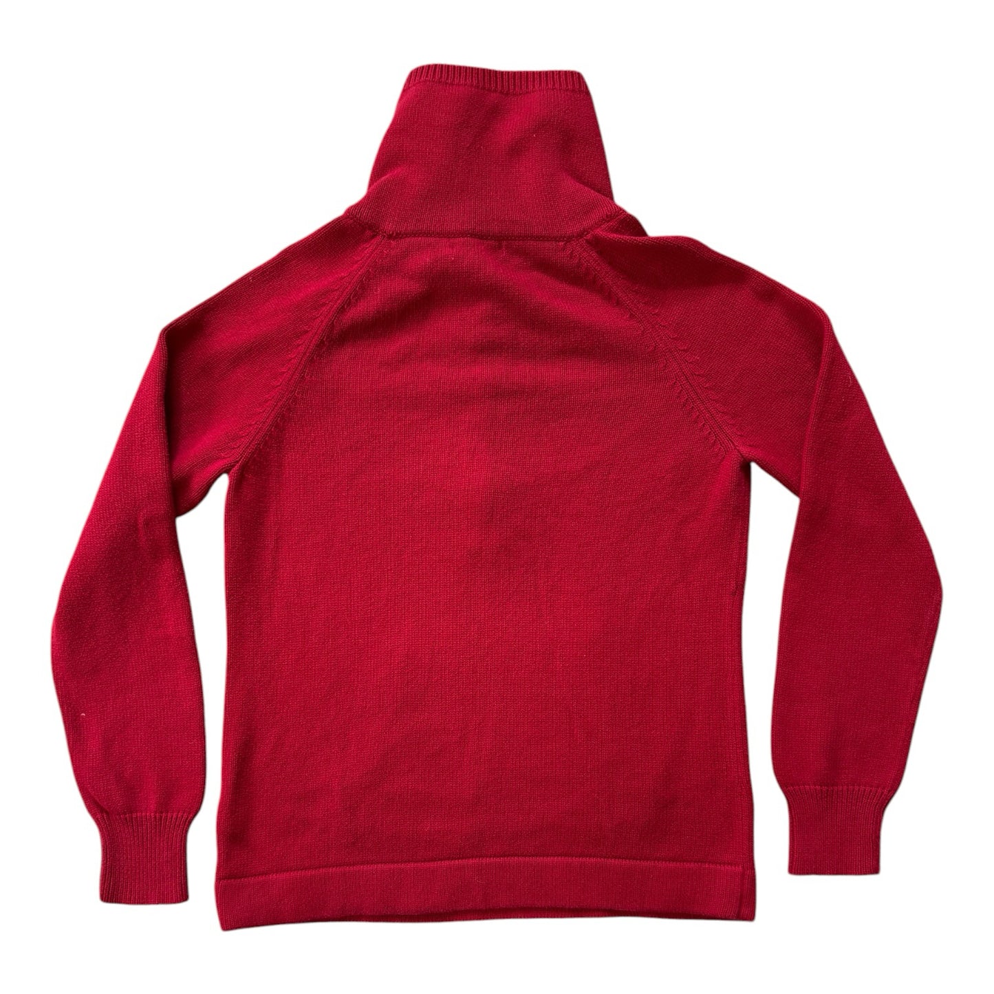 Woman's Medium Ralph Lauren Red High Neck 1/4 Zip Jumper