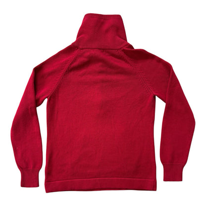 Woman's Medium Ralph Lauren Red High Neck 1/4 Zip Jumper