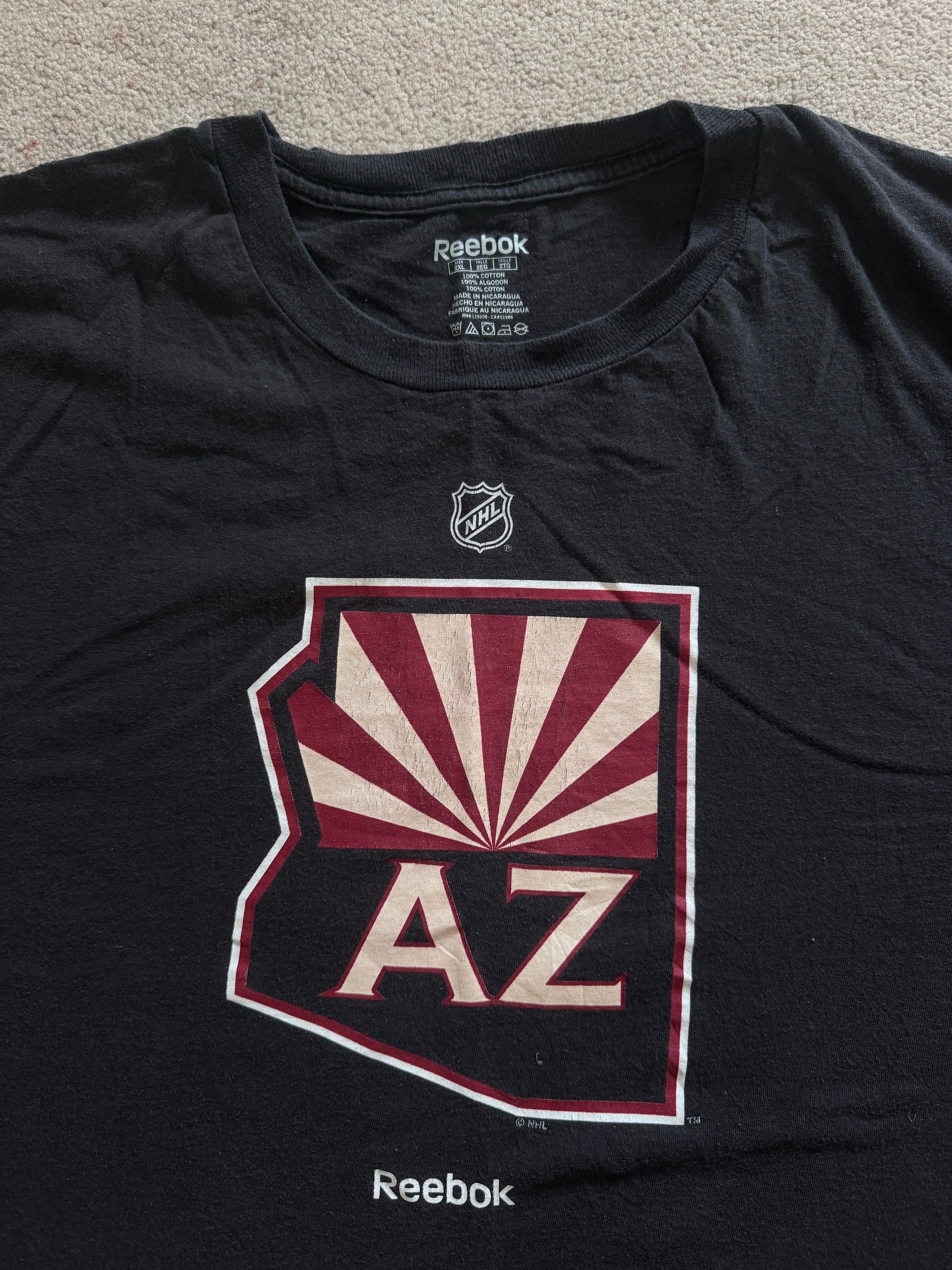 2XL Reebok Black Arizona Coyotes T-Shirt