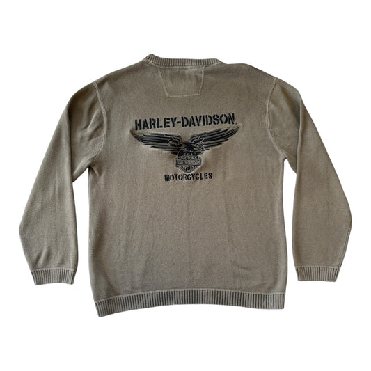 Large Harley-davidson Green Eagle Knitted Jumper