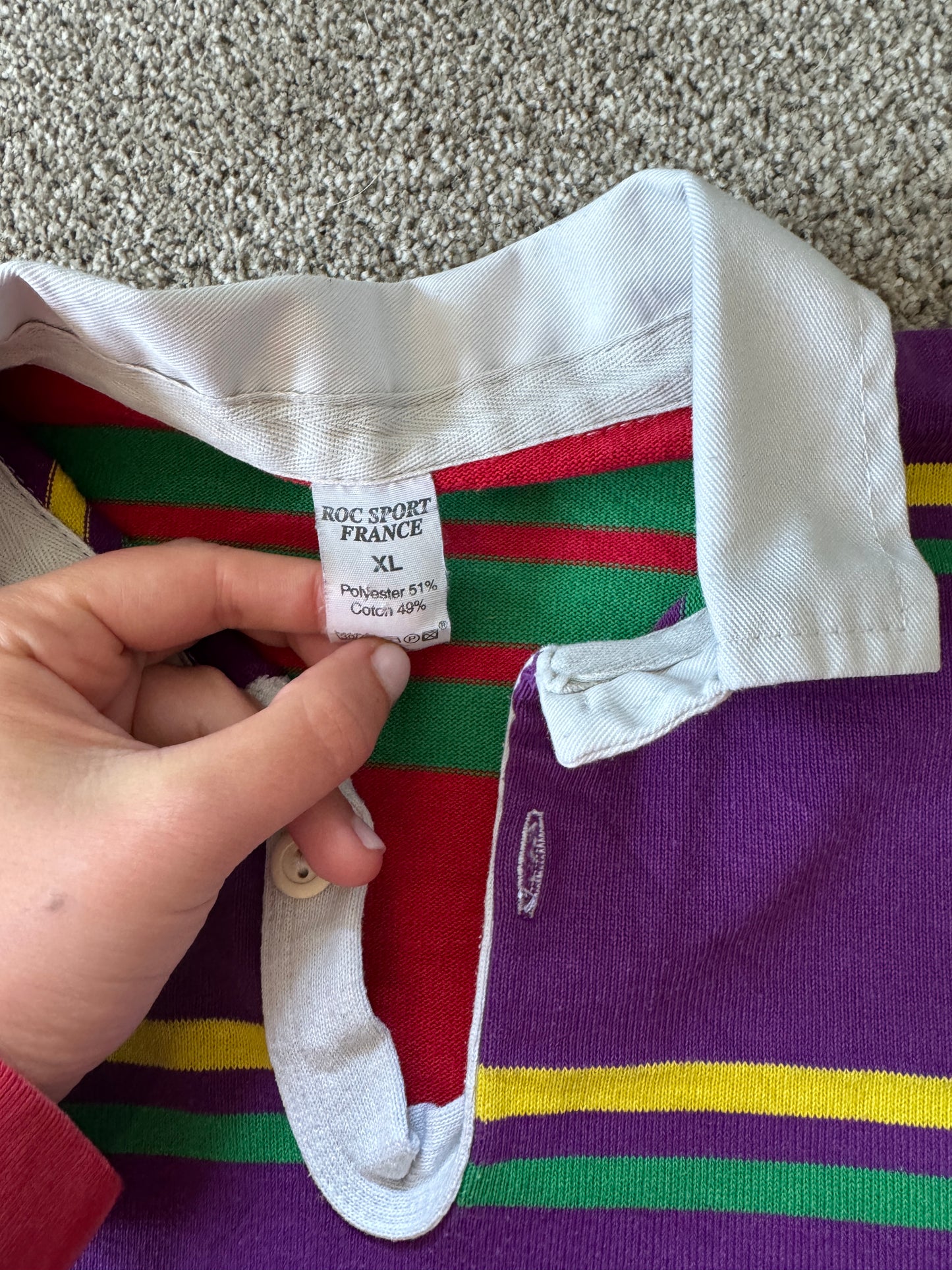 Extra large Roc Sport France Funky Multicoloured Rugby Shirt
