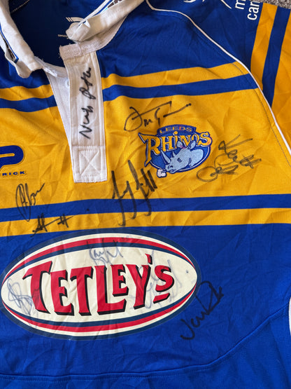 Signed Large Blue Leeds Rhinos Rugby Shirt