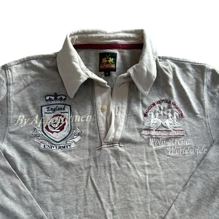 Large La Martina Grey Polo Rugby Shirt