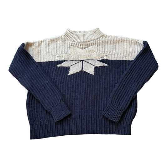 Woman's Small Lands' End Navy Star Knitted Jumper