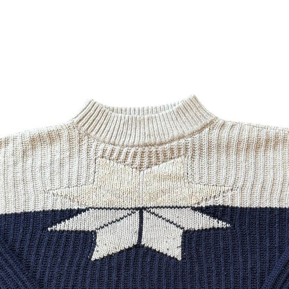Woman's Small Lands' End Navy Star Knitted Jumper