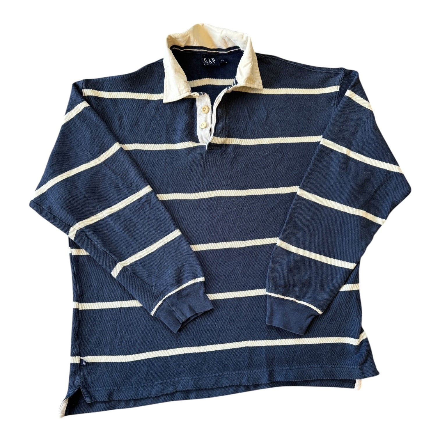 Large Gap Navy and White Rugby Shirt