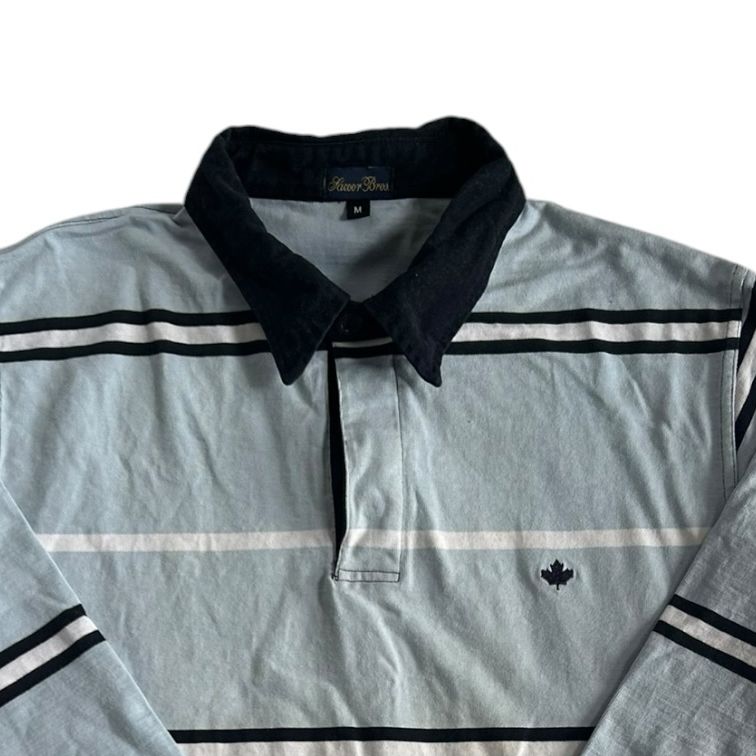 Medium Sacoor Blue, White and Black Rugby Shirt