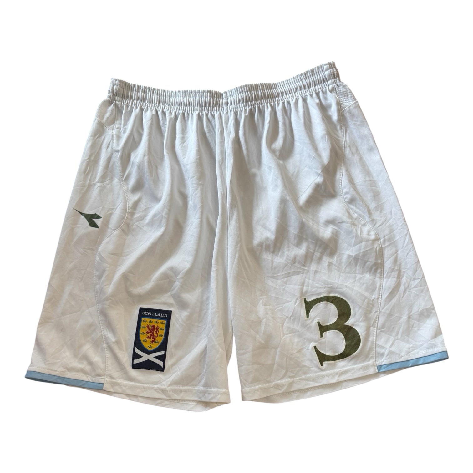 2007-09 Medium Diadora White Scotland Football Shorts