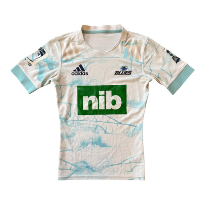 Small Adidas White Auckland Blues Rugby Shirt