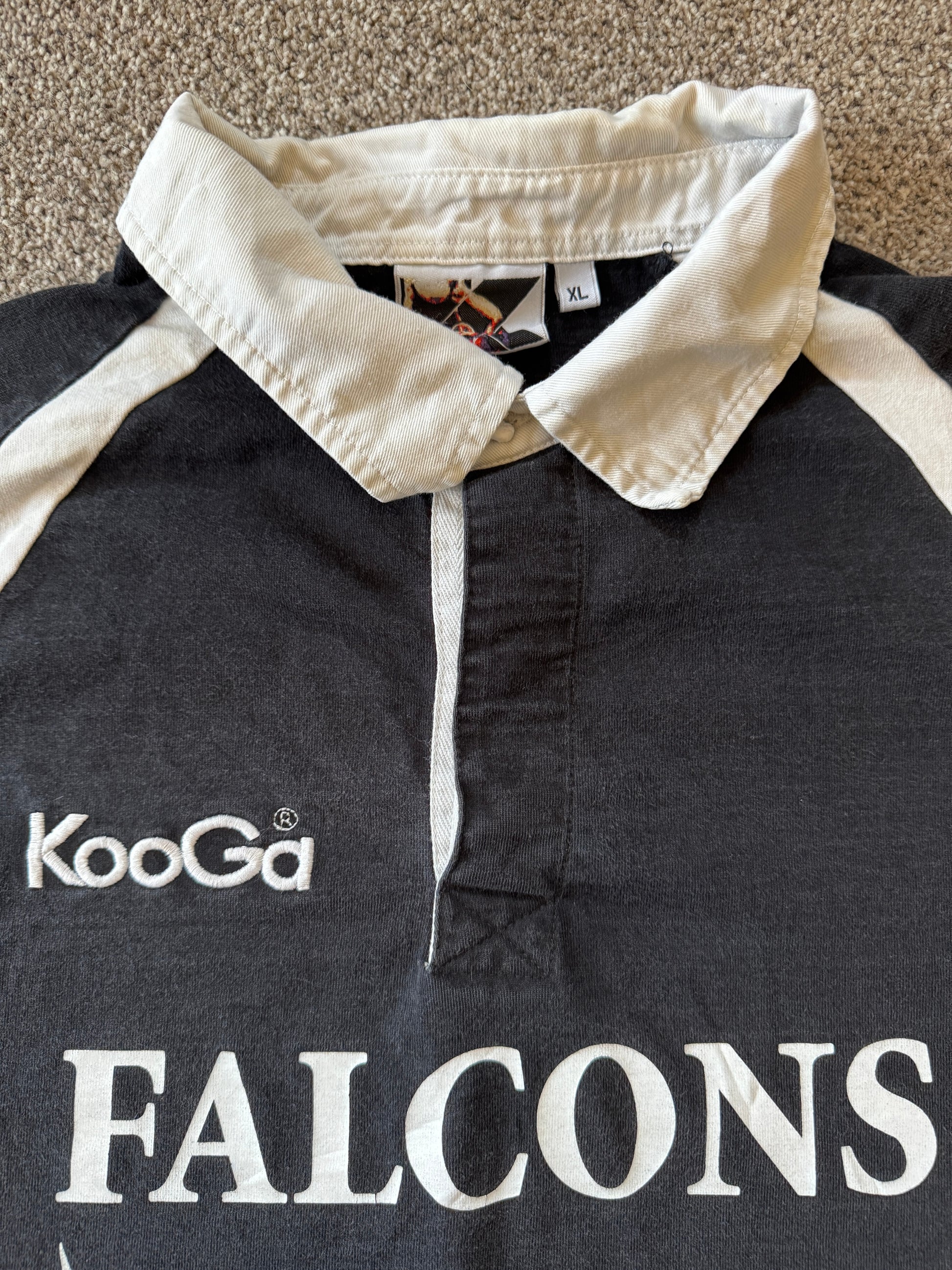 Extra large Kooga Newcastle Falcons Black Rugby Shirt