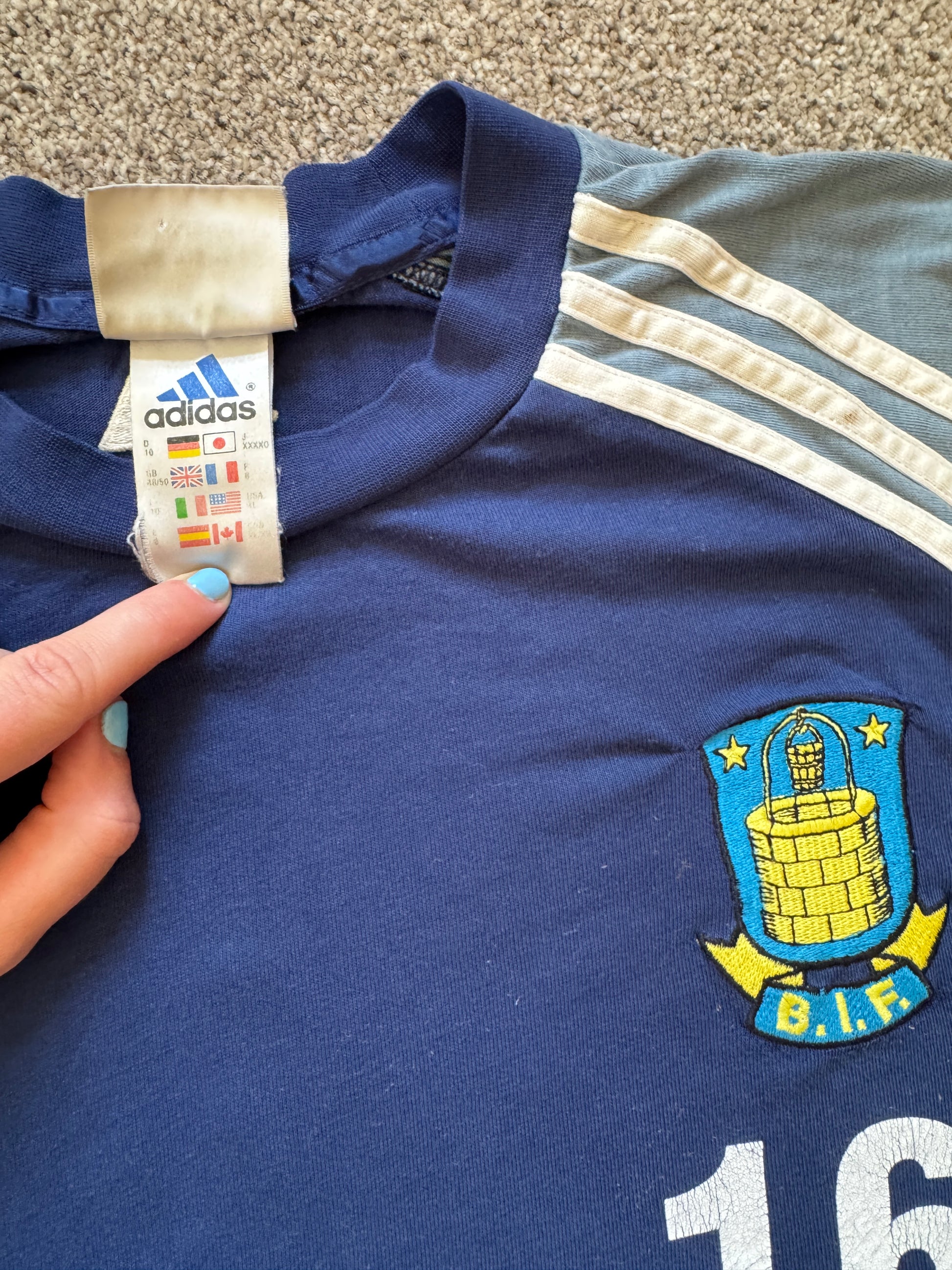 Extra large 2000-01 Adidas Blue Brøndby IF Football T-Shirt