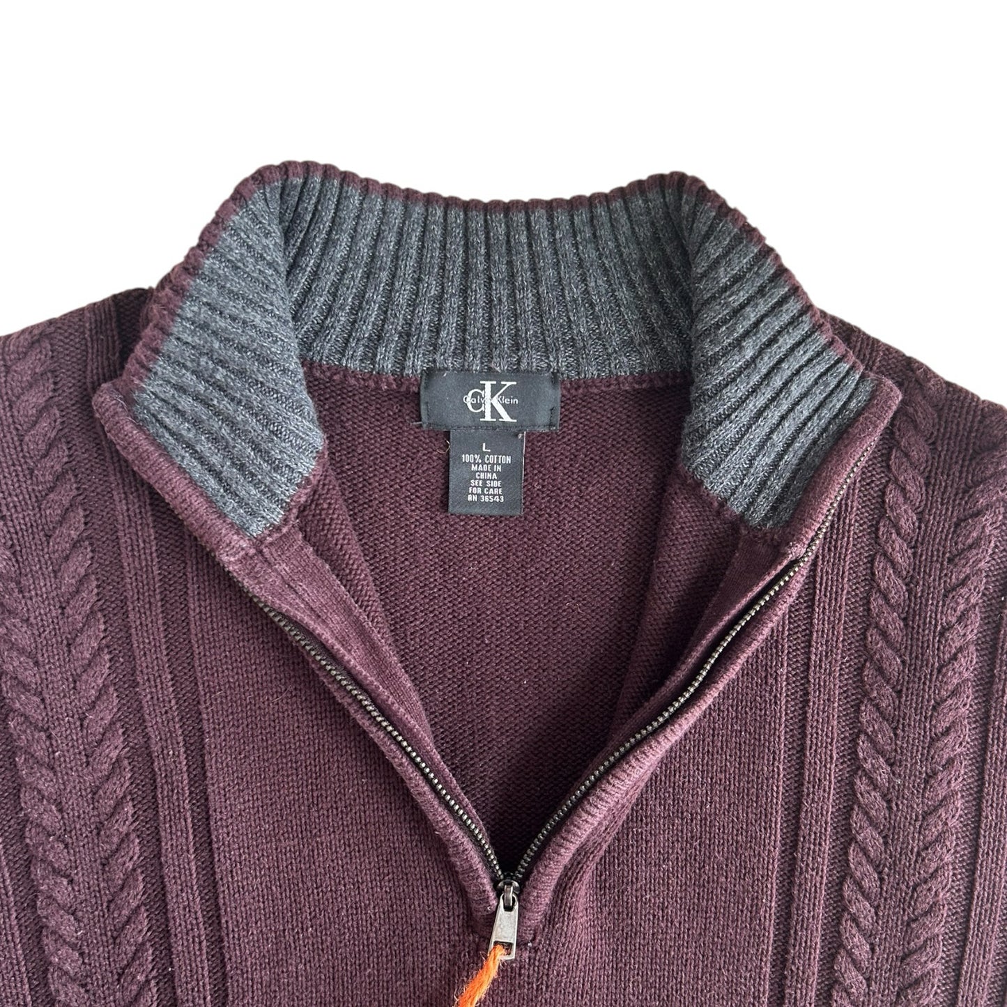Large Calvin Klein Plum Purple 1/4 Zip Jumper