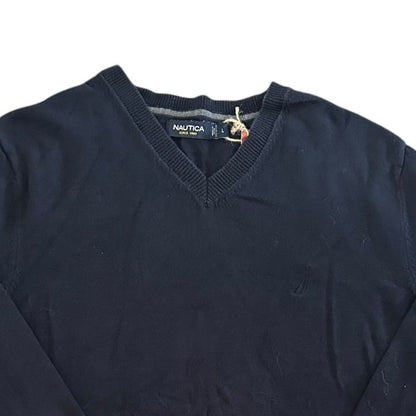 Large Nautica Navy V-Neck Thin Sweatshirt